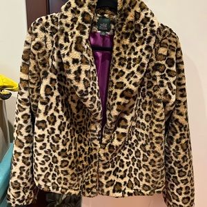 Wild Fable Leopard Crop Coat - S
